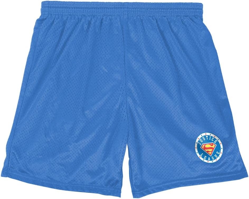 image:imagePopfunk Pop Culture Collection Mens Lined Mesh ShortsJustice League Superman Athletic Logo