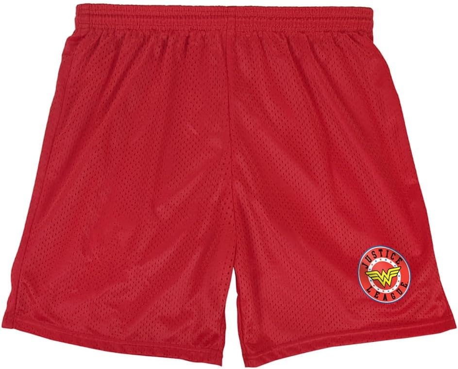 image:imagePopfunk Pop Culture Collection Mens Lined Mesh ShortsJustice League Wonder Woman Athletic Logo