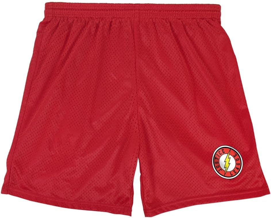 image:imagePopfunk Pop Culture Collection Mens Lined Mesh ShortsJustice League the Flash Athletic Logo
