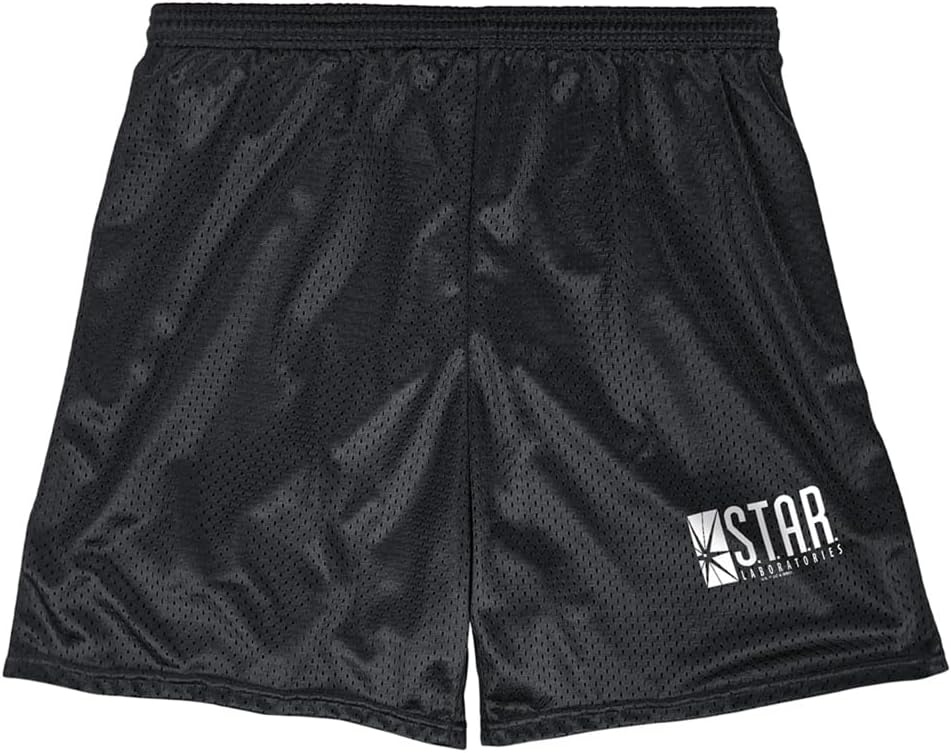 image:imagePopfunk Pop Culture Collection Mens Lined Mesh ShortsThe Flash Tv Series Star Labs Logo