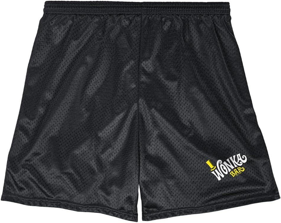 image:imagePopfunk Pop Culture Collection Mens Lined Mesh ShortsWilly Wonka and the Chocolate Factory Wonka Bar Logo