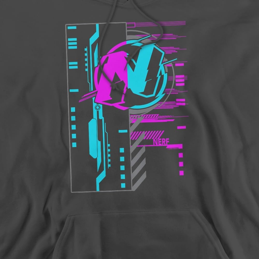 image:imageTrevco Nerf Cyber Unisex Adult PullOver HoodieCharcoal