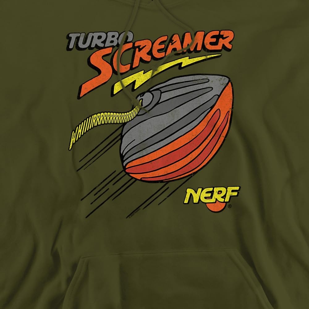 image:imageTrevco Nerf Turbo Screamer Unisex Adult PullOver HoodieMilitary Green