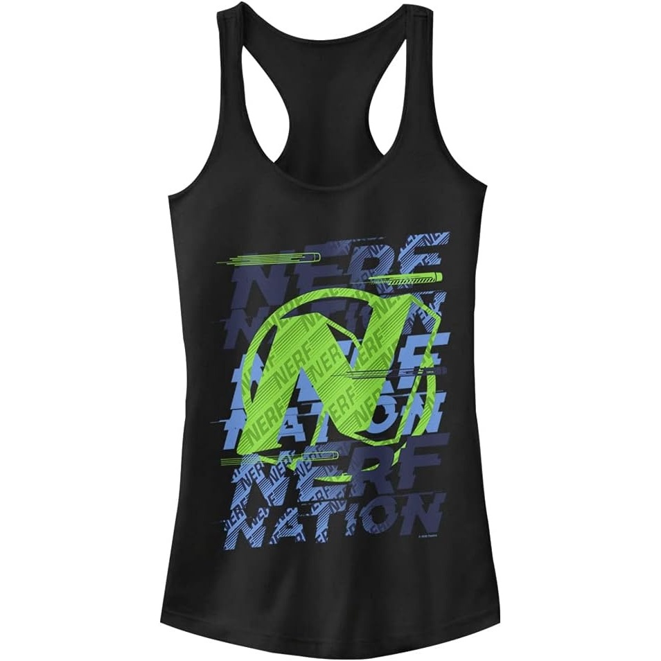 image:imageHasbro Womens Nerf Nerf Nation Pile Slim Fit Scoop Hem Racerback TankBlack