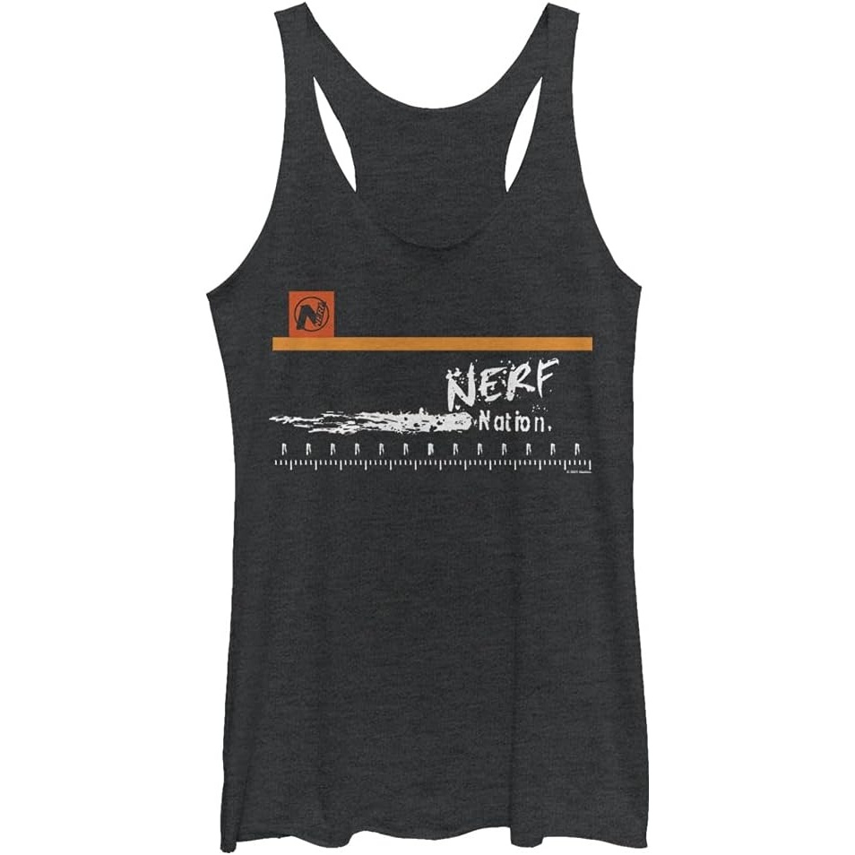 image:imageHasbro Womens Nerf Nerf Nation Tag TriBlend Racerback Layering TankBlack Heather