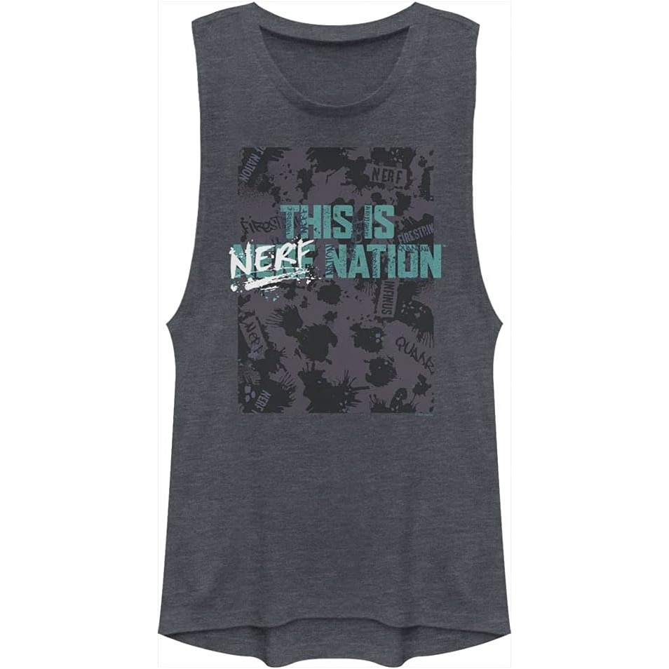 image:imageHasbro Womens Nerf Pattern Nation Festival MuscleDenim Blue Heather