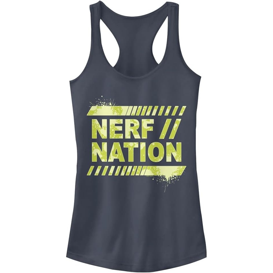 image:imageHasbro Womens Nerf Splatter Sport Slim Fit Scoop Hem Racerback TankIndigo