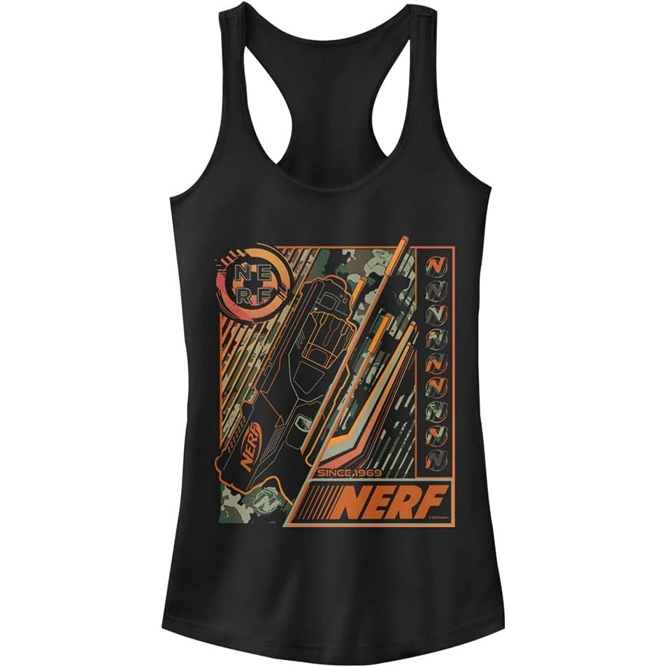 image:imageHasbro Womens Nerf Subterfuge Slim Fit Scoop Hem Racerback TankBlack