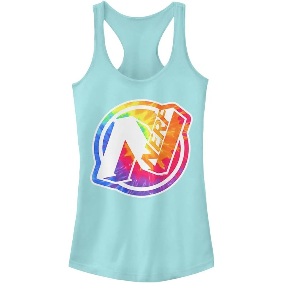 image:imageHasbro Womens Nerf Tie Dye Logo Slim Fit Scoop Hem Racerback TankCancun