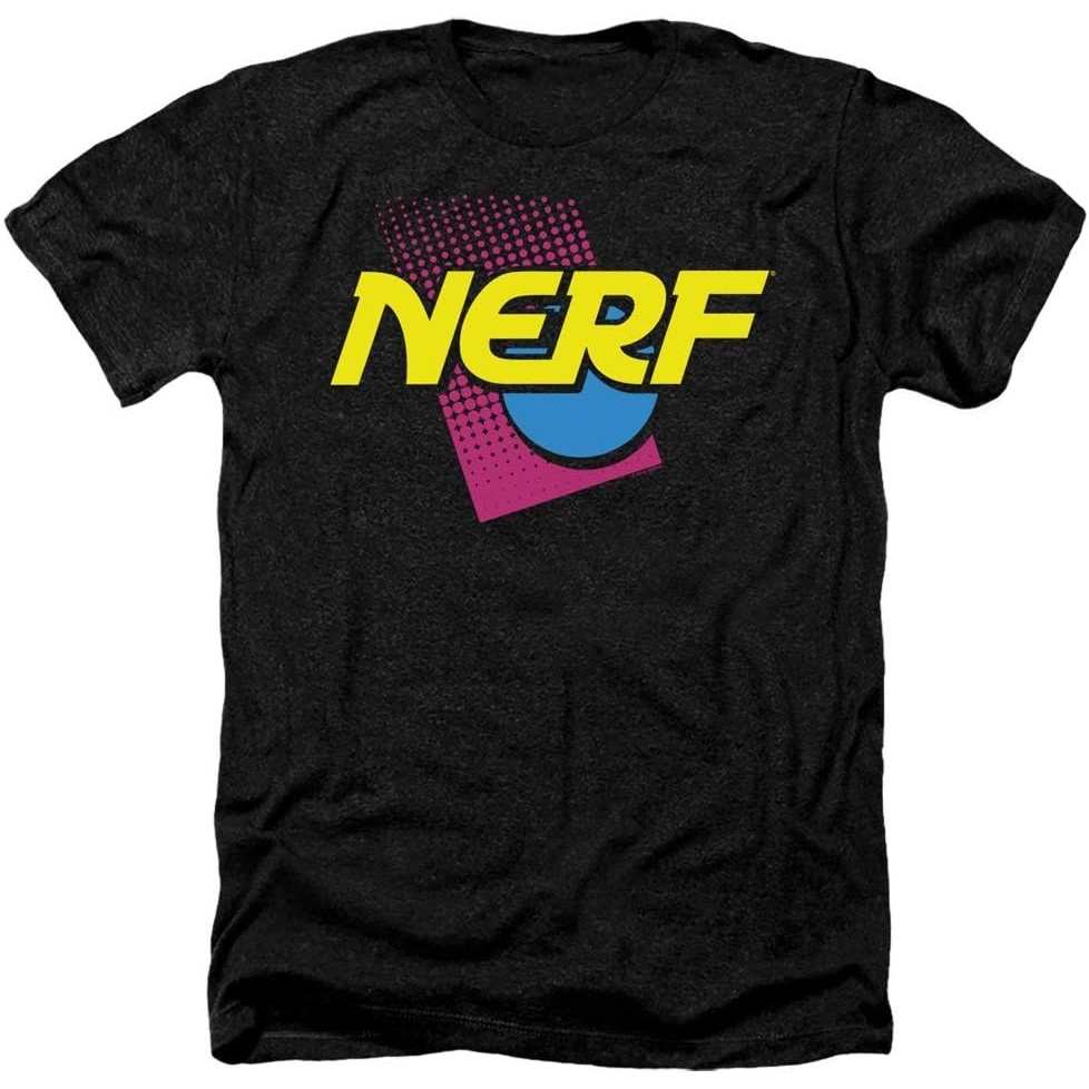 image:imageNerf 90S Logo Unisex Adult Heather T Shirt for Men and WomenBlack