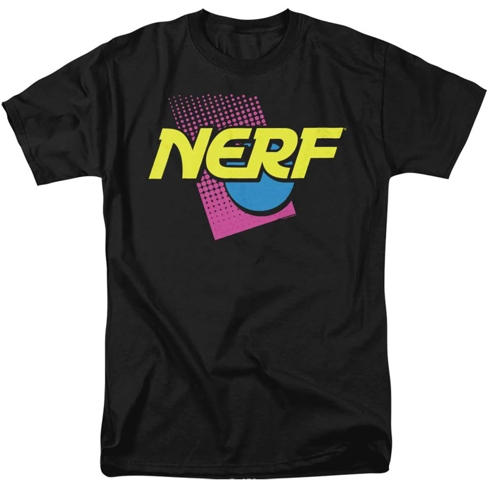 image:imageNerf 90S Logo Unisex Adult T Shirt for Men and WomenBlack