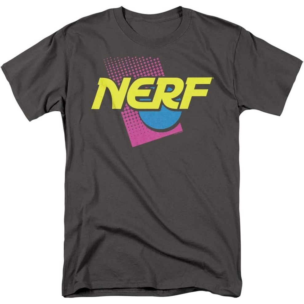 image:imageNerf 90S Logo Unisex Adult T Shirt for Men and WomenCharcoal