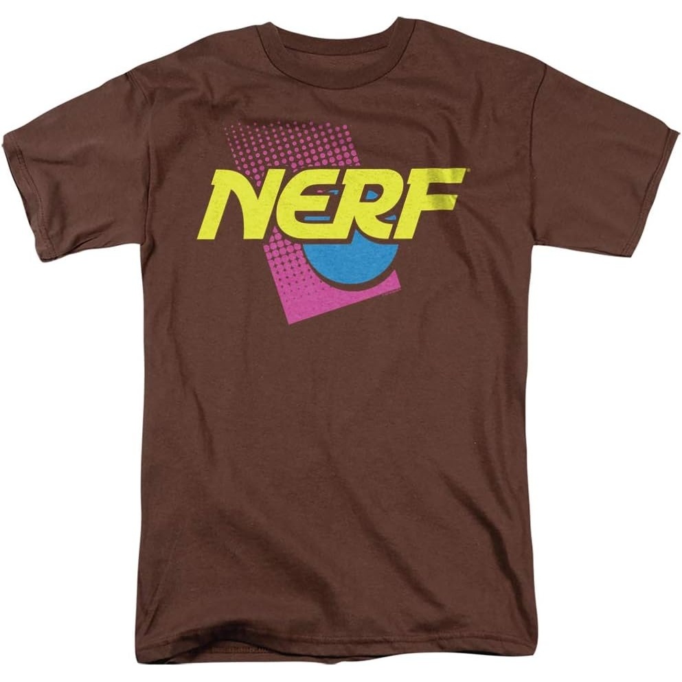 image:imageNerf 90S Logo Unisex Adult T Shirt for Men and WomenCoffee