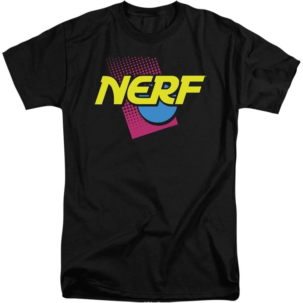 image:imageNerf 90S Logo Unisex Adult Tall T Shirt for Men and WomenBlack