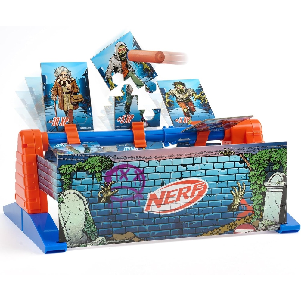 image:imageNerf Bot Arena Clash Electronic Target Game  Interactive Foam Dart Blaster Game with Sound FX Score Display amp 4 ModesZombie Spin Strike