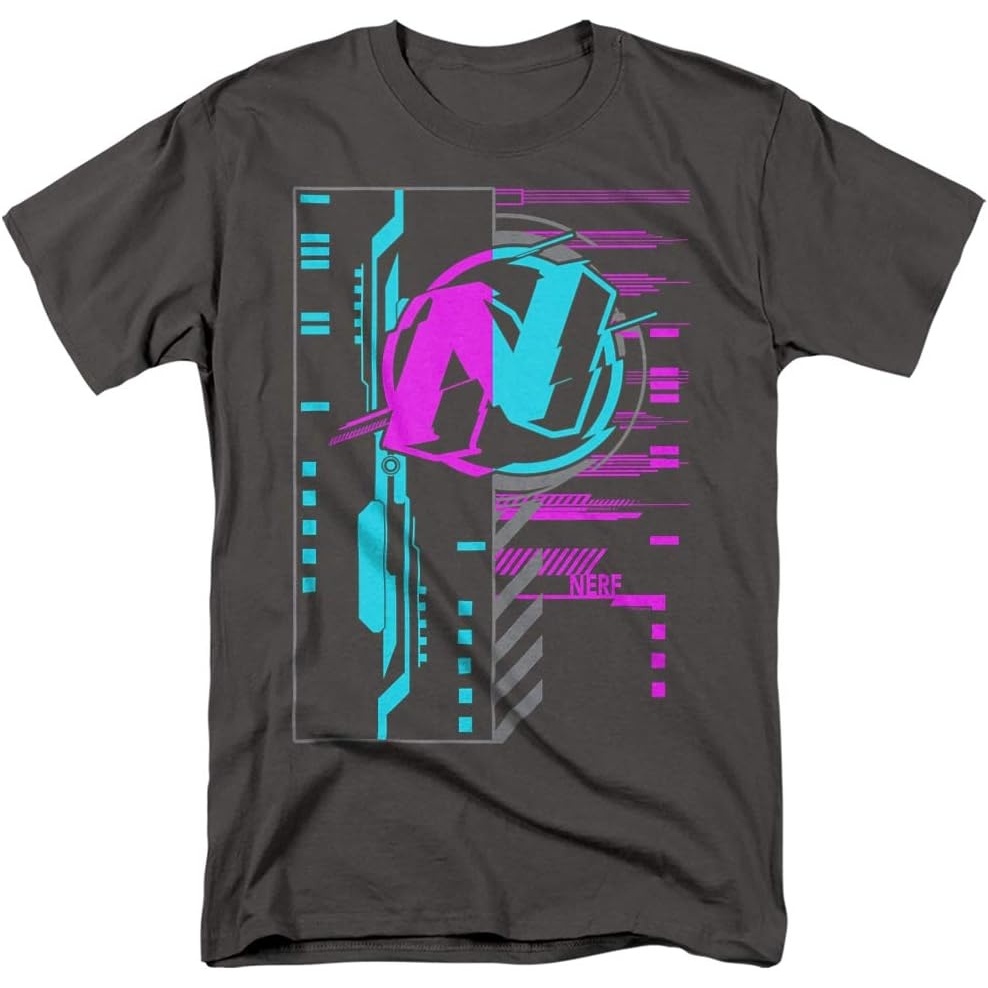 image:imageNerf Cyber Unisex Adult T Shirt for Men and WomenCharcoal