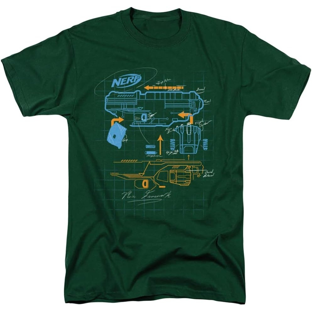 image:imageNerf Deconstructed Nerf Gun Unisex Adult T Shirt for Men and WomenHunter Green