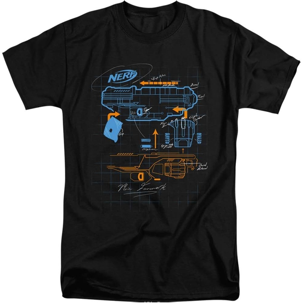 image:imageNerf Deconstructed Nerf Gun Unisex Adult Tall T Shirt for Men and WomenBlack