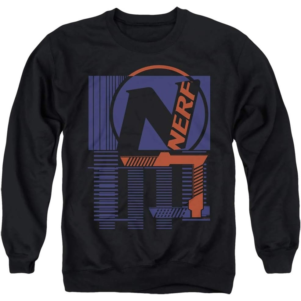 image:imageNerf Grid Unisex Adult Crewneck Sweatshirt for Men and WomenBlack