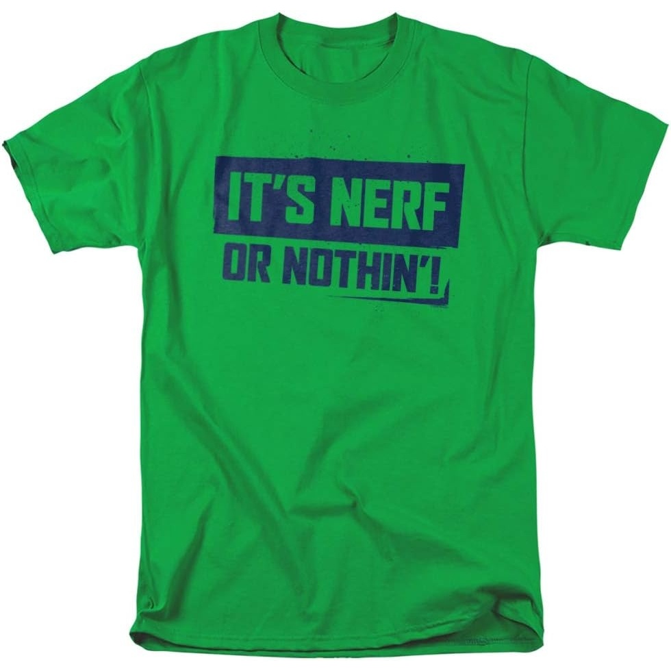 image:imageNerf Nerf Or Nothing Unisex Adult T Shirt for Men and WomenKelly Green