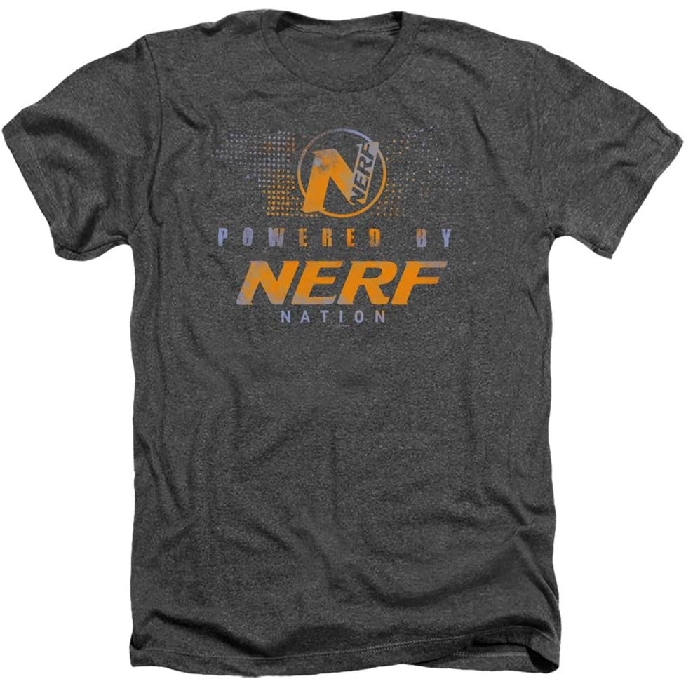 image:imageNerf Powered by Nerf Nation Unisex Adult Heather T Shirt for Men and WomenCharcoal