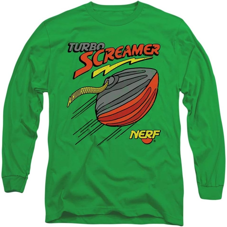 image:imageNerf Turbo Screamer Unisex Adult LongSleeve T Shirt for Men and WomenKelly Green
