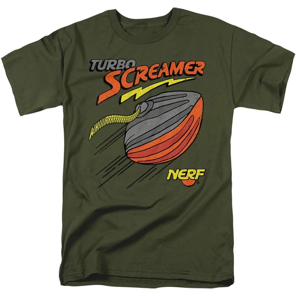 image:imageNerf Turbo Screamer Unisex Adult T Shirt for Men and WomenMilitary Green