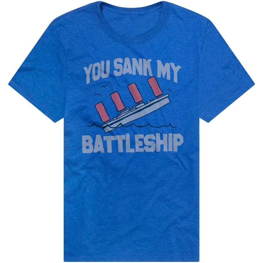 image:imagePopfunk Official Game Night Adult Unisex Classic RingSpun TShirt CollectionThe Sunken Battleship Blue