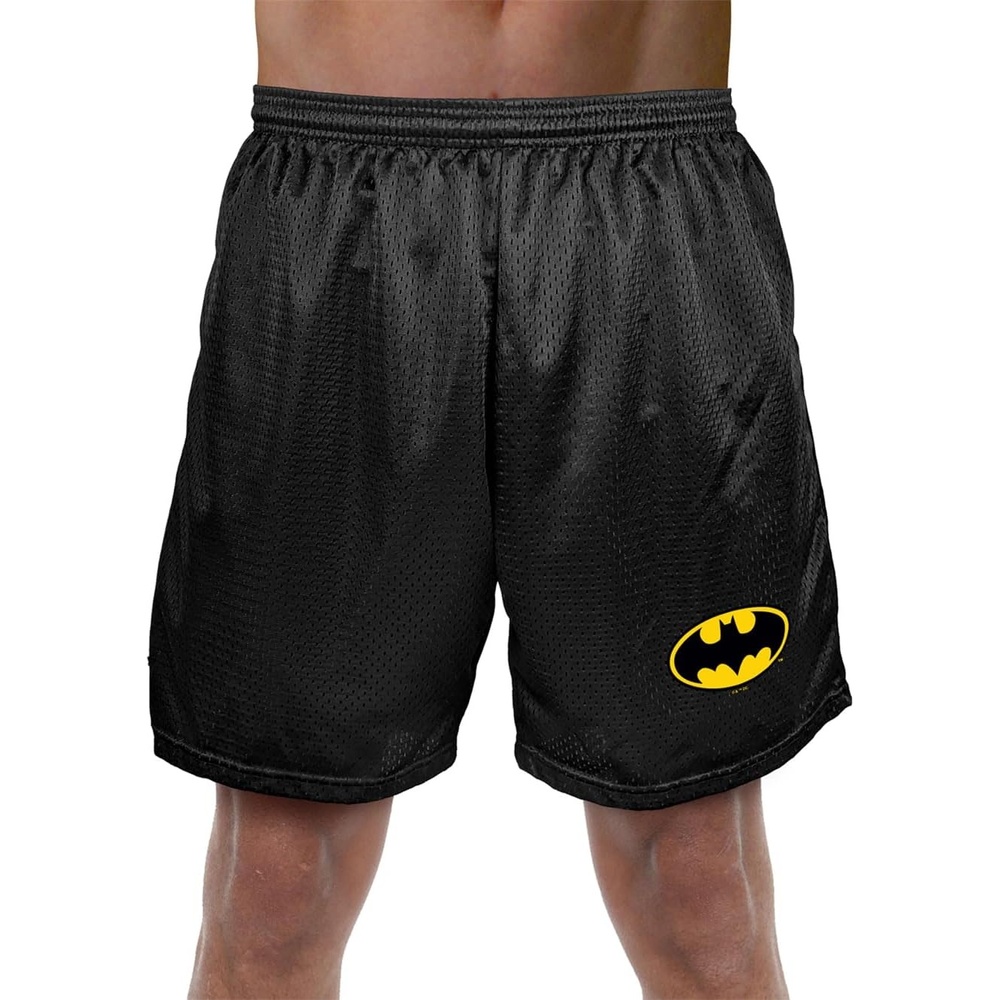 image:imagePopfunk Pop Culture Collection Mens Lined Mesh ShortsBatman Classic Bat Shield Logo