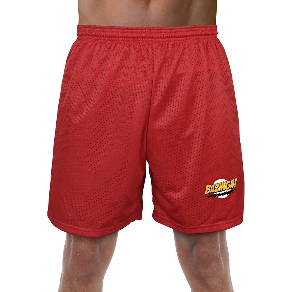 image:imagePopfunk Pop Culture Collection Mens Lined Mesh ShortsBig Bang Theory Sheldon Bazinga