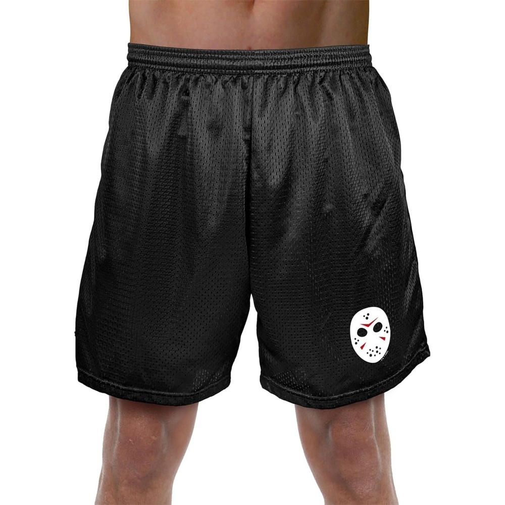 image:imagePopfunk Pop Culture Collection Mens Lined Mesh ShortsFriday the 13th Simple Mask