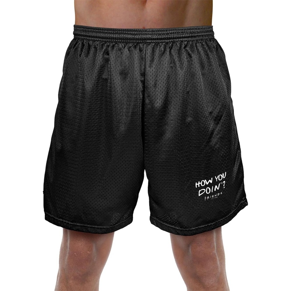 image:imagePopfunk Pop Culture Collection Mens Lined Mesh ShortsFriends How You Doin Quote