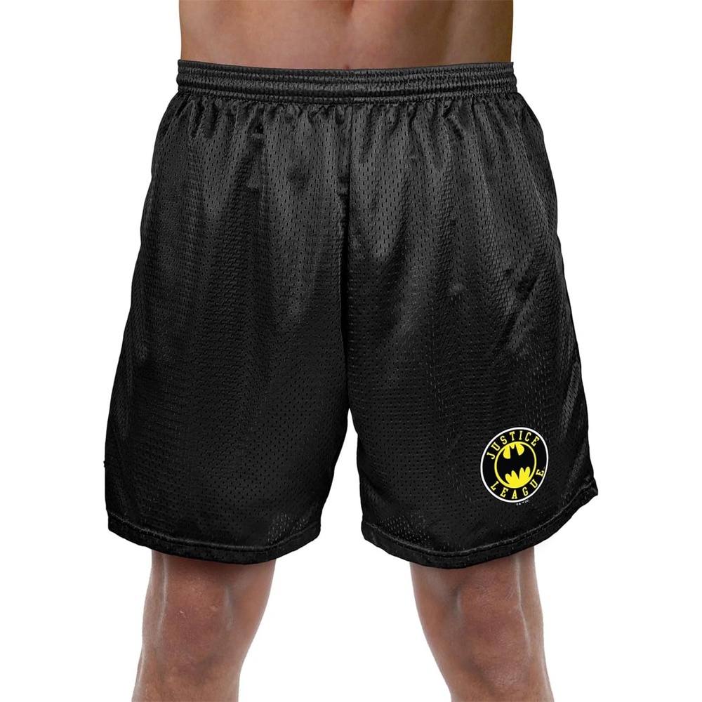 image:imagePopfunk Pop Culture Collection Mens Lined Mesh ShortsJustice League Batman Athletic Logo