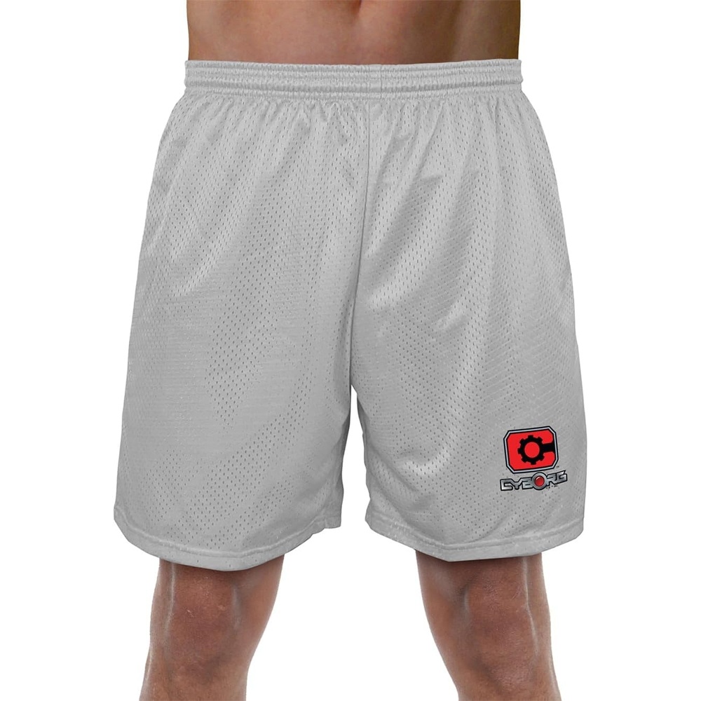 image:imagePopfunk Pop Culture Collection Mens Lined Mesh ShortsJustice League Cyborg Logo