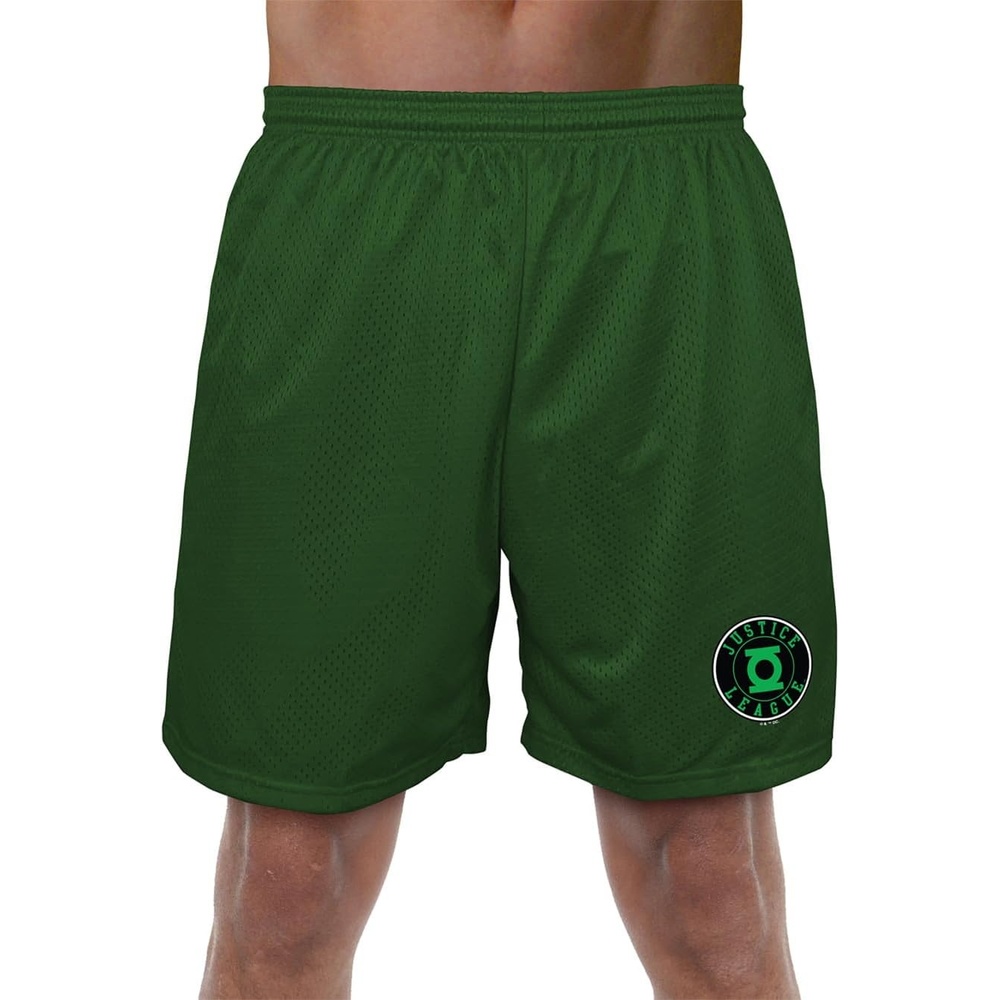 image:imagePopfunk Pop Culture Collection Mens Lined Mesh ShortsJustice League Green Lantern Athletic Logo