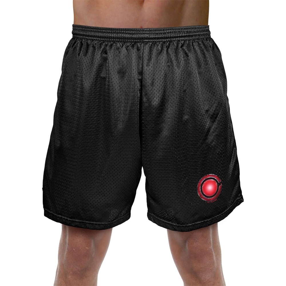 image:imagePopfunk Pop Culture Collection Mens Lined Mesh ShortsJustice League Movie Cyborg Logo