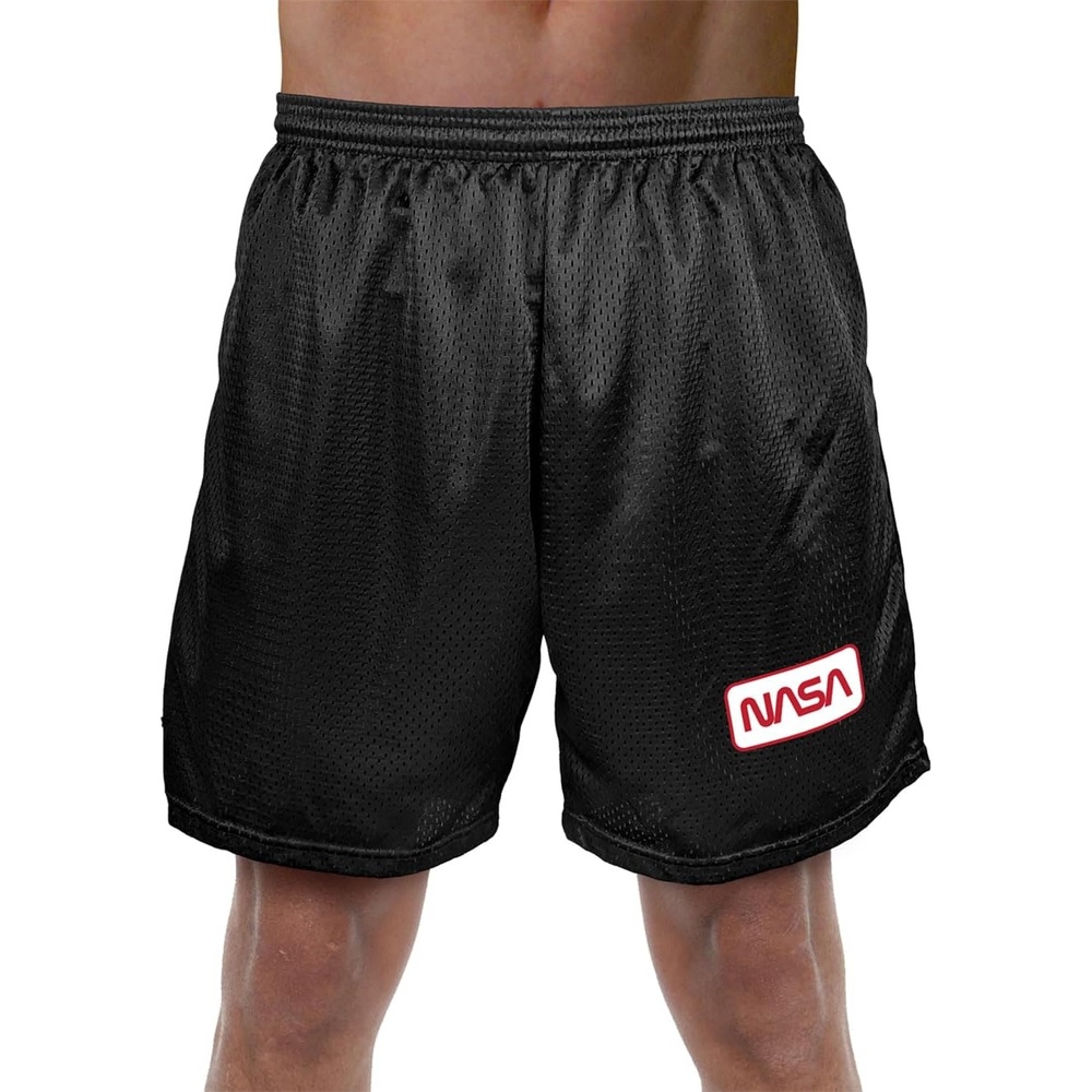 image:imagePopfunk Pop Culture Collection Mens Lined Mesh ShortsNasa Rectagular Worm Logo