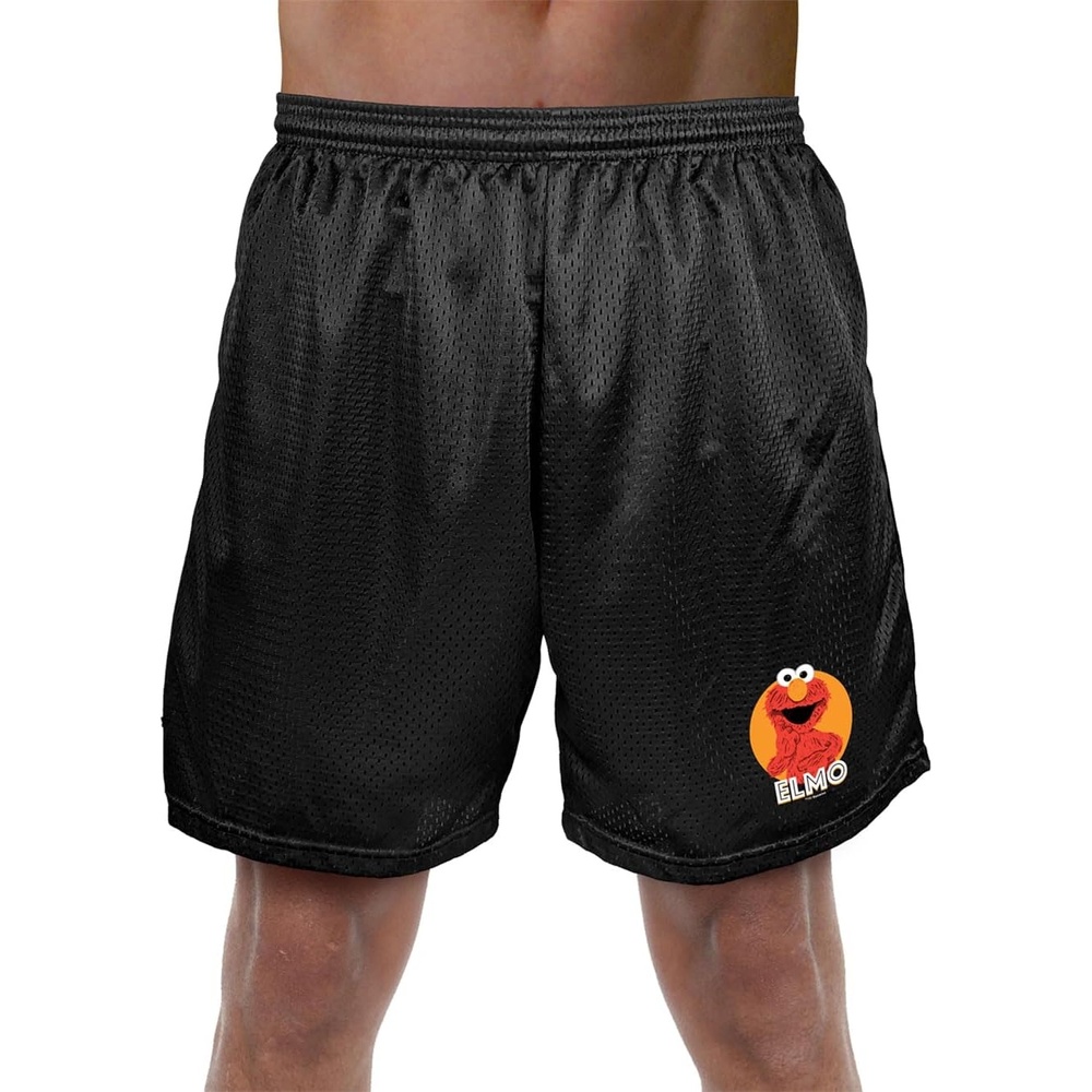 image:imagePopfunk Pop Culture Collection Mens Lined Mesh ShortsSesame Street Elmo Scribble