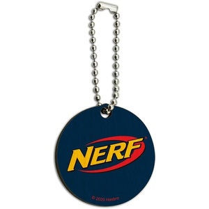 GRAPHICS & MORE Nerf Logo Wood Wooden Round Keychain Key Chain Ring(Tan)