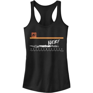 Hasbro Mens Nerf Nerf Nation Tag Slim Fit, Scoop Hem Racerback Tank(Black)