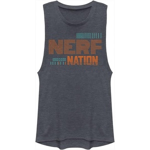Hasbro Women’s Nerf Abstracted Construct Festival Muscle(Denim Blue Heather)