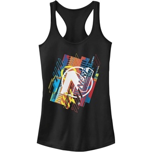 Hasbro Women’s Nerf Hide and Seek Slim Fit, Scoop Hem Racerback Tank(Black)