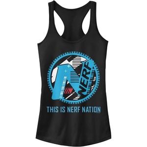 Hasbro Womens Nerf Iconic Construct Slim Fit, Scoop Hem Racerback Tank(Black)