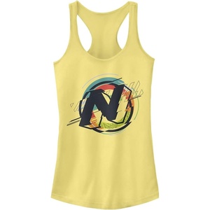 Hasbro Womens Nerf Nerf Logo Slim Fit, Scoop Hem Racerback Tank(Banana)