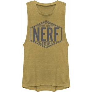 Hasbro Womens Nerf Nerf Nation Badge Festival Muscle(Gold Heather)