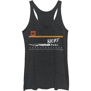 Hasbro Womens Nerf Nerf Nation Tag Tri-Blend Racerback Layering Tank(Black Heather)