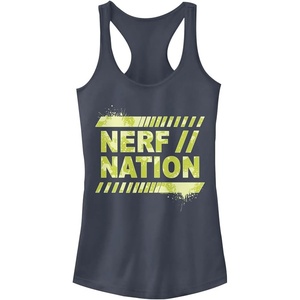 Hasbro Women’s Nerf Splatter Sport Slim Fit, Scoop Hem Racerback Tank(Indigo)