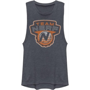 Hasbro Womens Nerf Team Nerf Badge Festival Muscle(Denim Blue Heather)