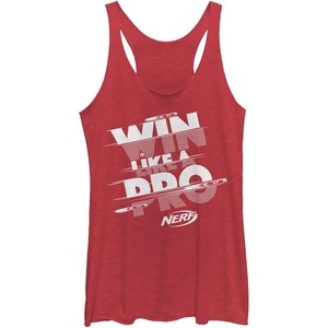 Hasbro Womens Nerf Win Like a Pro Tri-Blend Racerback Layering Tank(Red Heather)