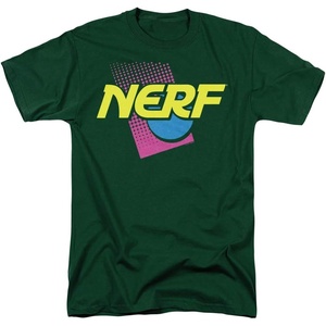 Nerf 90S Logo Unisex Adult T Shirt for Men and Women(Hunter Green)